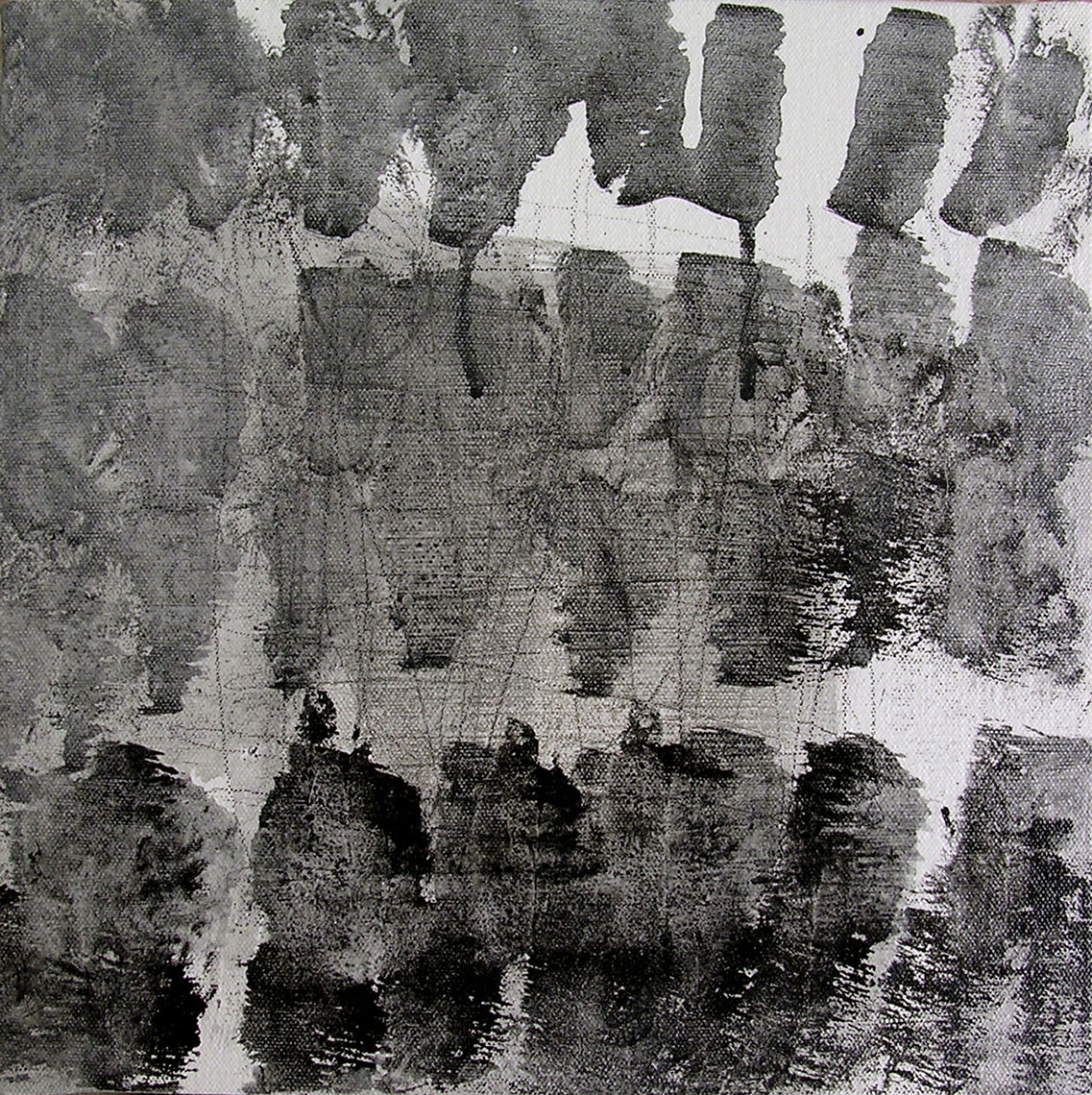 90 DAYS OF IMPROVISATION NO. 5.  Acrylic on canvas.  12”x12”.  2005